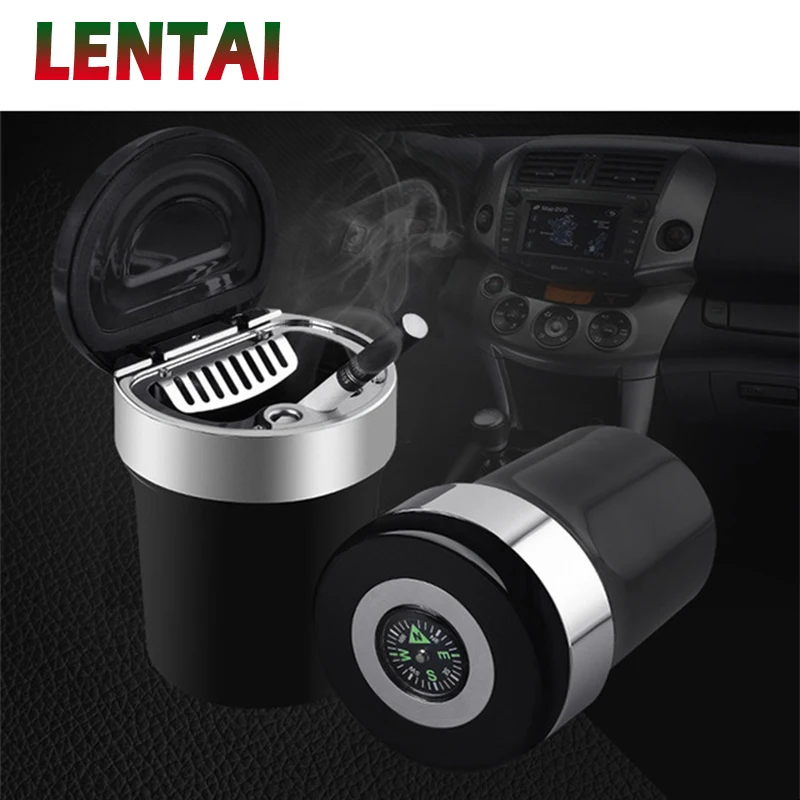 

LENTAI For Skoda octavia a7 a5 2 rapid fabia superb Mazda 6 cx-5 Alfa Romeo 159 1PC Black Car LED ashtray Auto compass LED Lamp