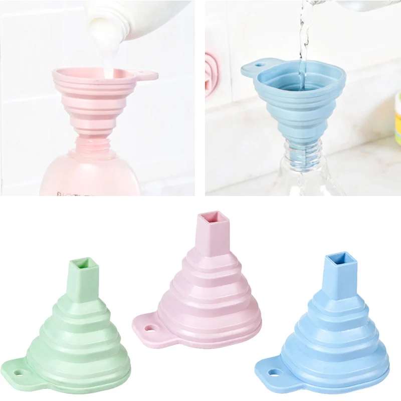 

Hoomall Foldable Mini Funnel Hopper Soy Sauce Liquid Funnel Silicone Collapsible Funnel Liquid Kitchen Practical Supplies