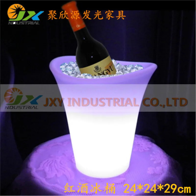 

Color Changing Bars Nightclubs LED Light Up Champagne Beer Bucket Bars Night Party 5L Colorful Plastic LED Ice Bucket