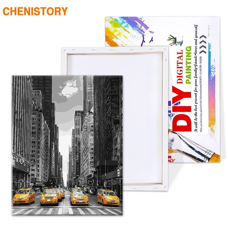 No Framed Modern City Car DIY Painting By Numbers Landscape Wall Art Picture Coloring By Numbers Unique Gift For Home CHENISTORY
