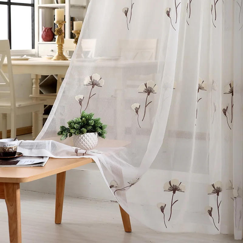 embroidered linen drapes