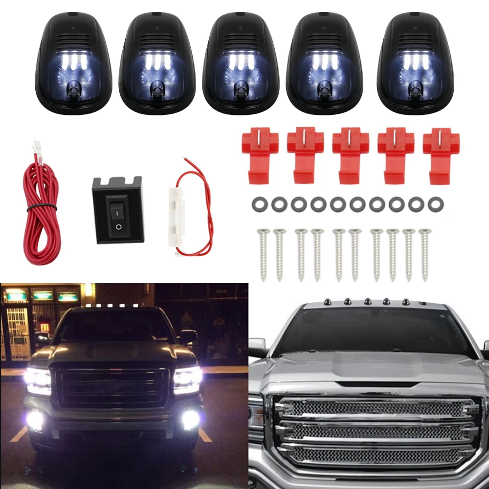 

Smoked White Amber LED Roof Lamp Rooftop Driving Light for Dodge RAM 1500 2500 3500 Ford Signal Lamp