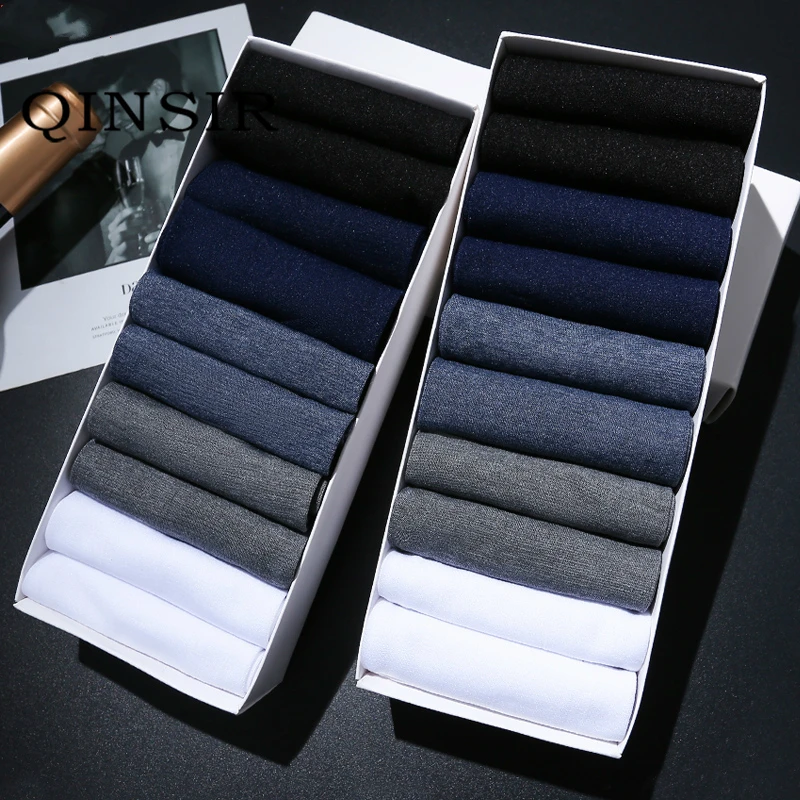 

10 Pairs / Lot Men's Socks New Styles Black Business Men Socks Summer Autumn Breathable Casual Crew Socks for Male Gift for Men