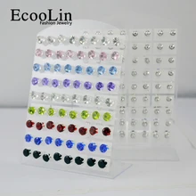 720 шт 10 комплектов акриловые разноцветные Кристальные серьги из нержавеющей стали диаметр 6,9 мм ювелирных изделий RL210