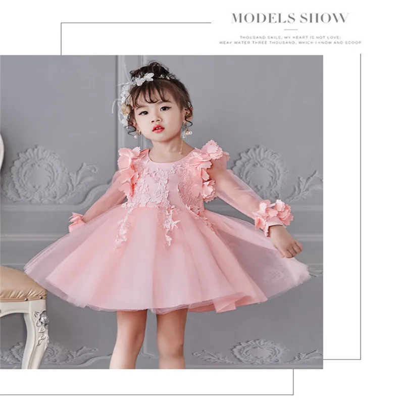 Летнее платье для девочек нарядное платье принцессы на день рождения, свадьбу, Рождественская одежда для маленьких девочек детское платье для девочек от 2 до 10 лет - Цвет: Shrimp powder