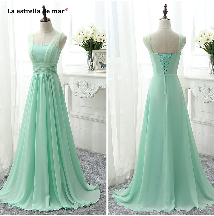 Vestido de madrinha de casamento longo2018 нового тюль, шифон линия Королевский синий цвет мяты зеленый персик Шампанское Вечерние платья