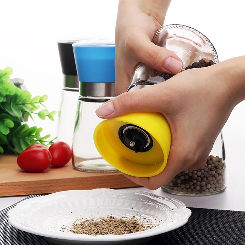 

1Pcs 180ML High Grips Glass Salt or Pepper Grinder Glass Body Seasoning Bottle Free Shipping ePacket