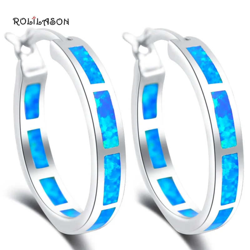 

Fashion trend blue fire opal 925 sterling silver earrings fashion jewelry SE33