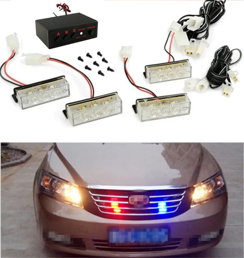red blue light for car grill