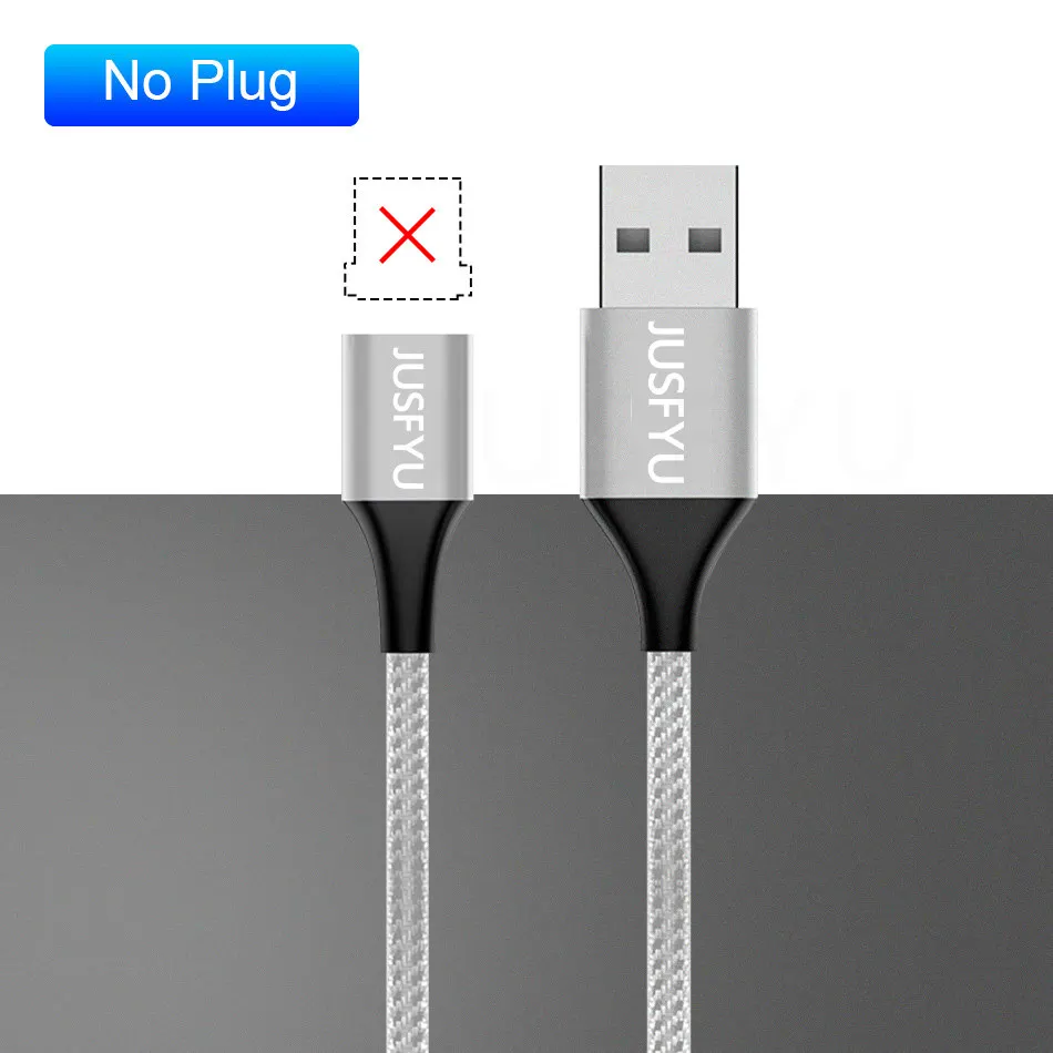 1 м/2 м Магнитный Micro USB кабель для iPhone samsung type-c зарядный Магнитный зарядный адаптер usb type C кабели для мобильных телефонов - Цвет: Silver Cable No Plug