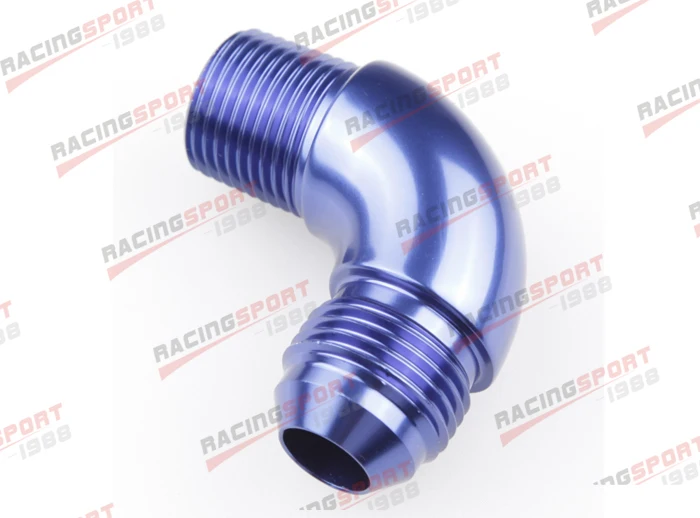 

AN10 10AN AN -10 to 1/2" NPT 90 DEGREE MALE ALUMINIUM FITTING ADAPTER blue ADF12018