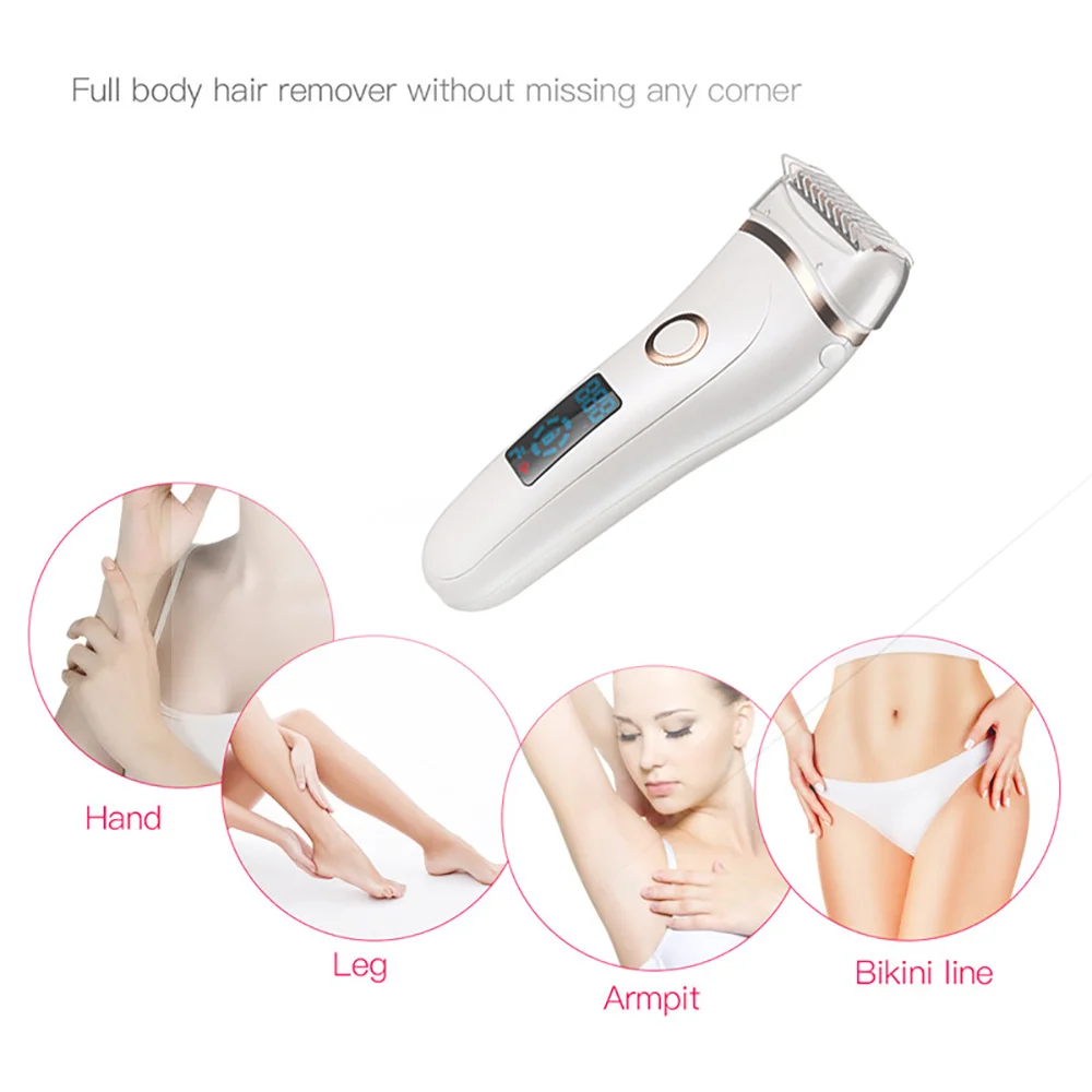 USB Перезаряжаемый эпилятор для женщин безболезненный эпилятор для всего тела светодиодный триммер для женщин