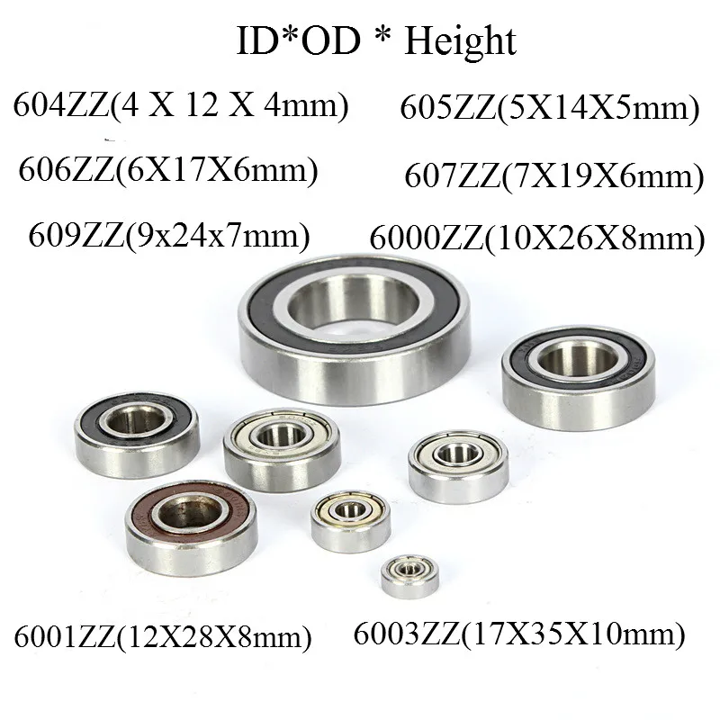 Глубокий шаровой подшипник, металлический экранированный Миниатюрный шариковый подшипник 604 605 606 607 609 6000 6001 6003 ZZ