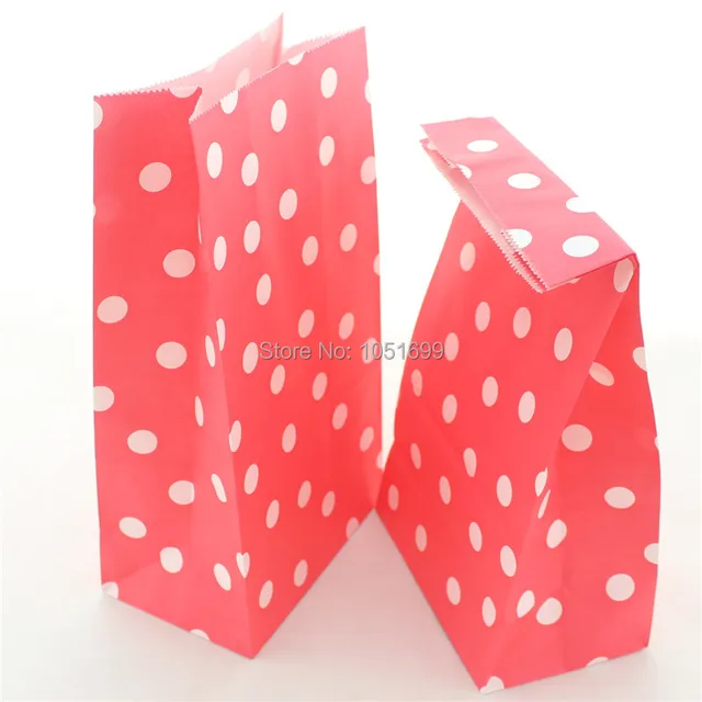 500pcs Lot Red Polka Dot Stand Up Paper Bags Without Handle For Gift 500pcs Lot Red Polka Dot Stand Up Paper Bags Without Handle For Gift Packaging Of
