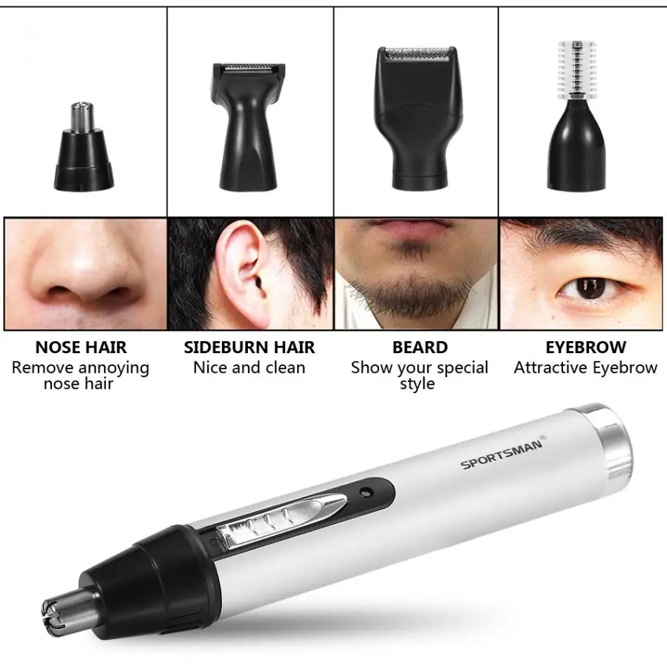 4 In 1 Nose Hair Trimmer Men Shaver Nose Ear Beard Hair Eyebrow