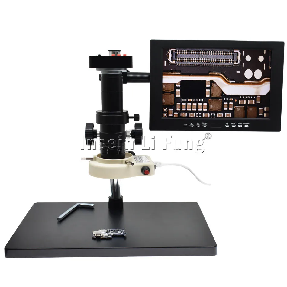

38MP 1080P 2K 1080P Electronic Video Microscope Video Camera HDMI USB Magnifier+10X-300X Zoom C-Mount Lens+LED Light+Bracket