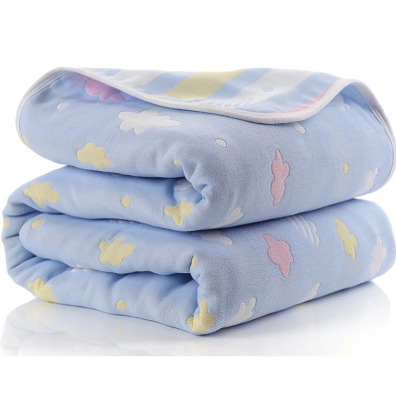 Baby Blanket 110 CM Muslin Cotton 6 Layers Thick Newborn Swaddling Autumn Baby Swaddle Bedding Receiving blanket