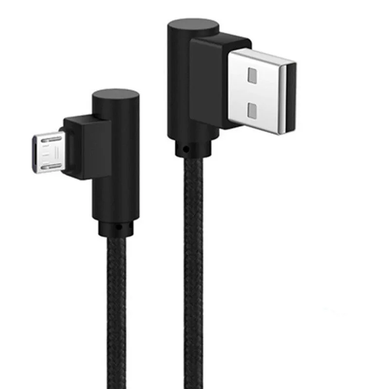 0 25 м/1 м/2 м/3 м 90 градусов Micro USB Ling перепотевающая прочная плетеная ткань быстрое