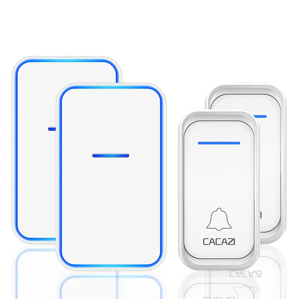Водонепроницаемый беспроводной дверной звонок CACAZI 1 2 кнопки 1 2 3 приемник 300 м дистанционный Интеллектуальный светодиодный светильник домашний дверной звонок беспроводной звонок - Цвет: 2 button 2 receiver