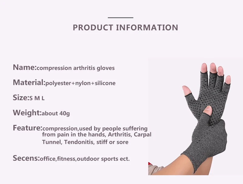 Arthritis Gloves Cotton Warm Elastic Hand Women Men Arthritis Joint Pain Relief Gloves Therapy Half Finger Compression Mittens