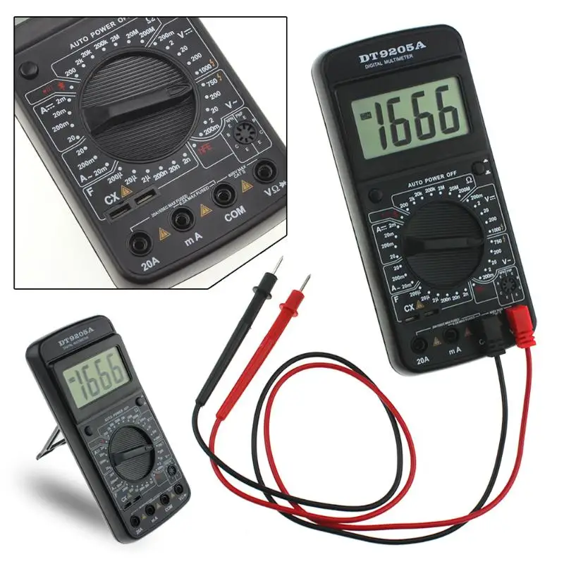 DT9205A AC DC ЖК дисплей Профессиональный электрический ручной тестер Измеритель