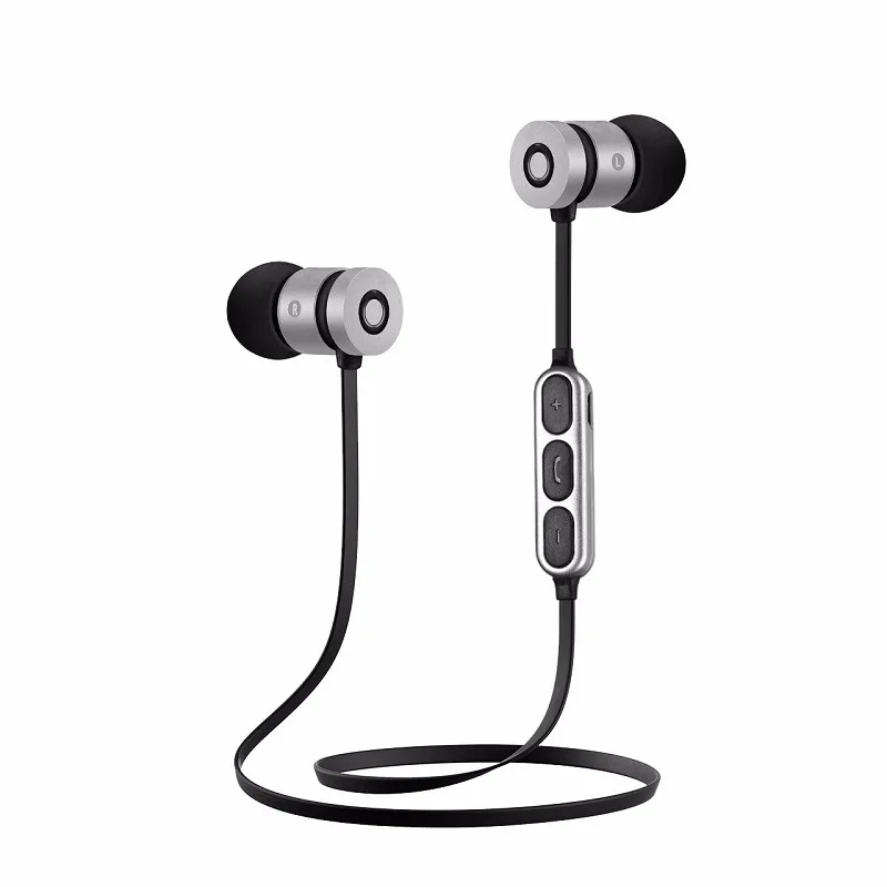 Metal Sports Bluetooth Earphone Wireless Headset Magnetic Earpieces Stereo Headphone with Mic for iPhone Huawei Mobile Phone | Электроника