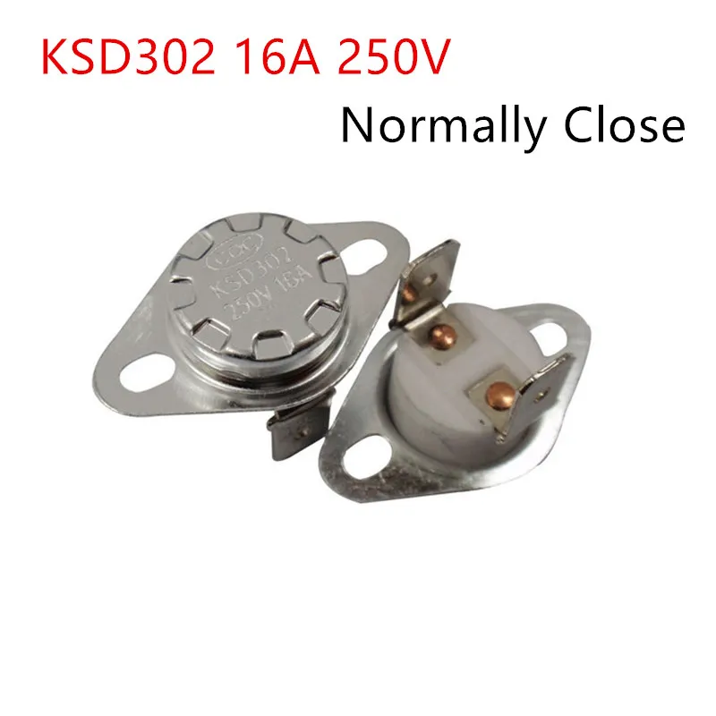 

KSD302 16A 250V 40-180 degree Ceramic KSD301 Normally Closed Temperature Switch Thermostat 45 55 60 65 70 75 80 85 90 95 100 105