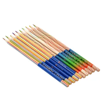 

Free shipping Rainbow Color Pencil Set DIY school supplies 4 Mixed Colors Professional Pencils for Kid Graffiti Drawing