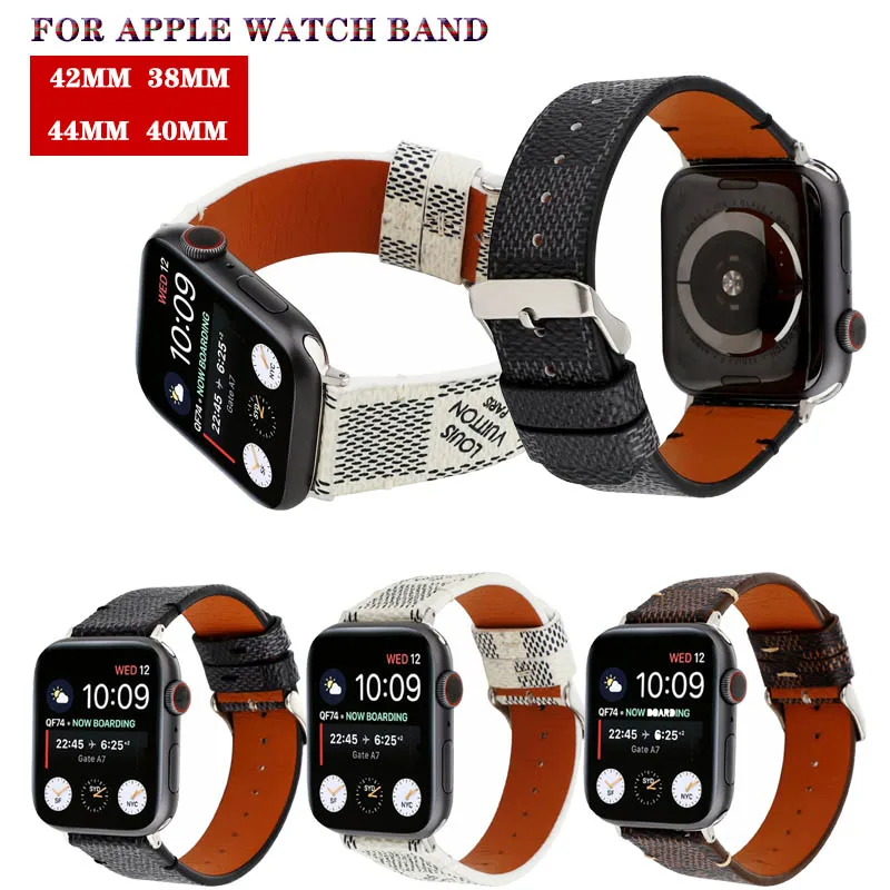 

Plaid Pattern bands For Apple Watch band 4 44/40mm Leather Bracelet Strap for iwatch series 1 2 3 42/38mm Wrist Band Accessories