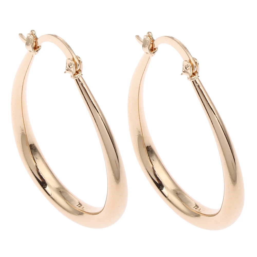 YYW fashion Jewelry round loop hoop earrings rose gold color teardrop hoop earrings for women
