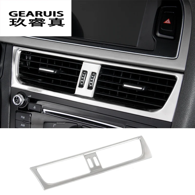 

Car styling Car Interior Front air conditioner outlet Decorative Frame Cover Sticker Trim for Audi a4 b8 a5 auto Accessories