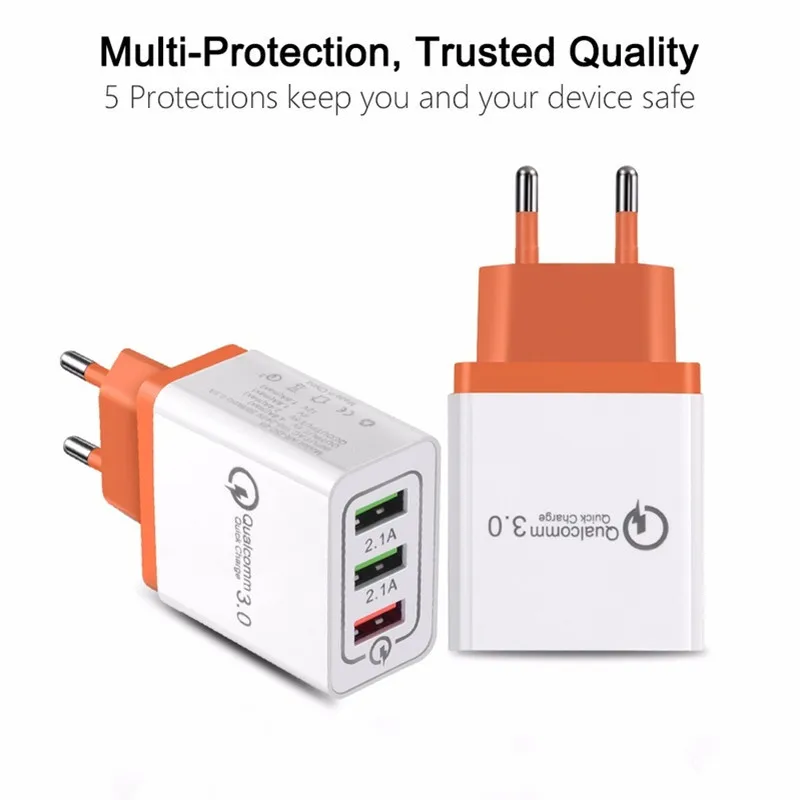 

Universal Usb Fast Charger 3.0 For Iphone 5 7 8 Eu Mobile Phone Plug Fast Quick Charge 3.0 Charger For Samsug S8 S9 Charger