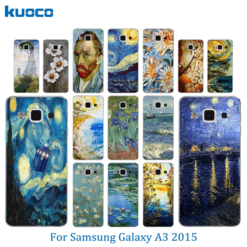 Для Samsung A3 2015 чехол мягкий силиконовый Ван Гог шаблон для Galaxy A300 A300F A300H A3000