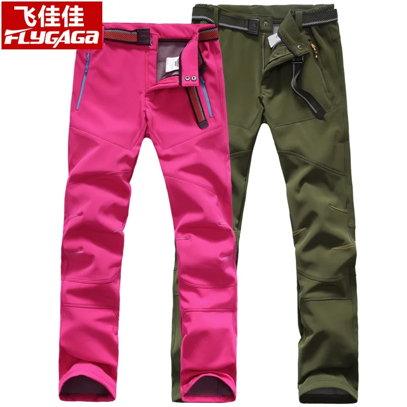

Outdoor Hiking Pants Men Women Breathable Softshell Trousers Waterproof Windproof Thermal Fleece Pants Ski Climbing