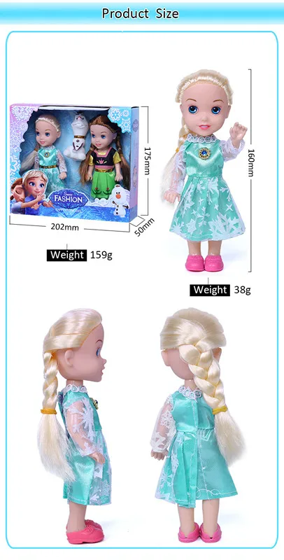 Disney Мультфильм Замороженные Принцесса Кукла Kawaii Эльза Анна фигурку модель игрушечные лошадки на день рождения рождественские подарки