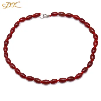 

JYX 2019 new Elegant Deep Red Agate necklace 8*11.5mm oval shape Agate Choker necklace for women mother's day 18"