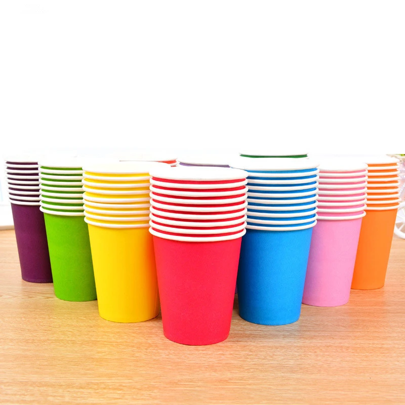 

10pcs Pure Colour Party Disposable Paper Cups Juice Cup DIY Decoration Baby Shower Kids Birthday Wedding Picnic Tableware Supply