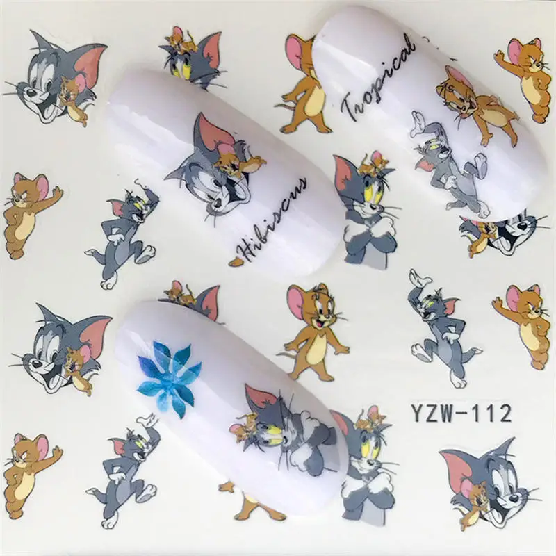 FWC водные фольги для дизайна ногтей, наклейки, модные ногти, мультфильм Harajuku, моряк, лунные Стикеры, украшения для ногтей - Цвет: YZW-112