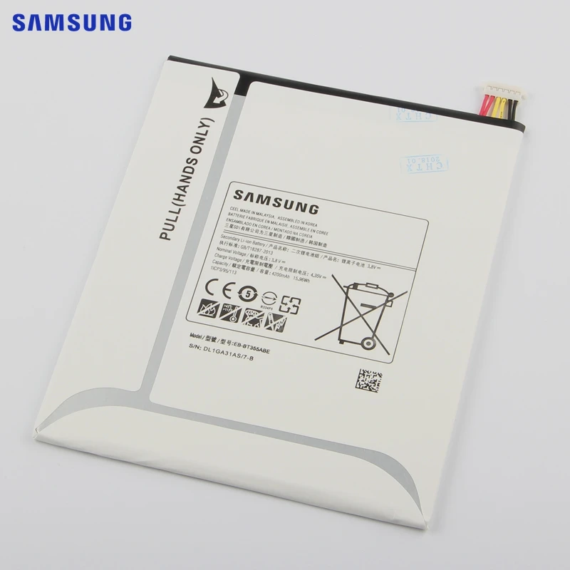 Оригинальная батарея samsung EB-BT355ABE для samsung GALAXY Tab A 8,0 T355C GALAXY Tab5 SM-T355 SM-T350 SM-P350 P355C SM-P355M T355