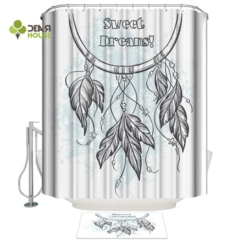 

Dearhouse Sweet Dream Net Bathroom Decor Set Outside Modern Funny Rings Women Cute Shower Curtain Sets With Rugs
