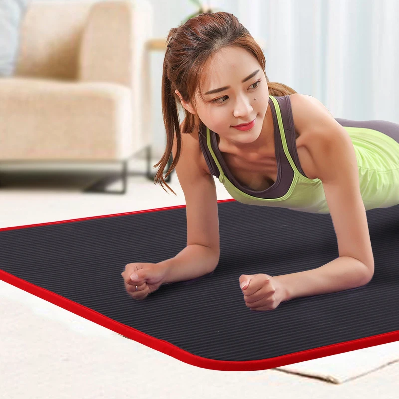 

10MM Extra Thick 183cmX61cm High Quality NRB Non-slip Yoga Mats For Fitness Tasteless Pilates Gym Exercise Pads with Bandages