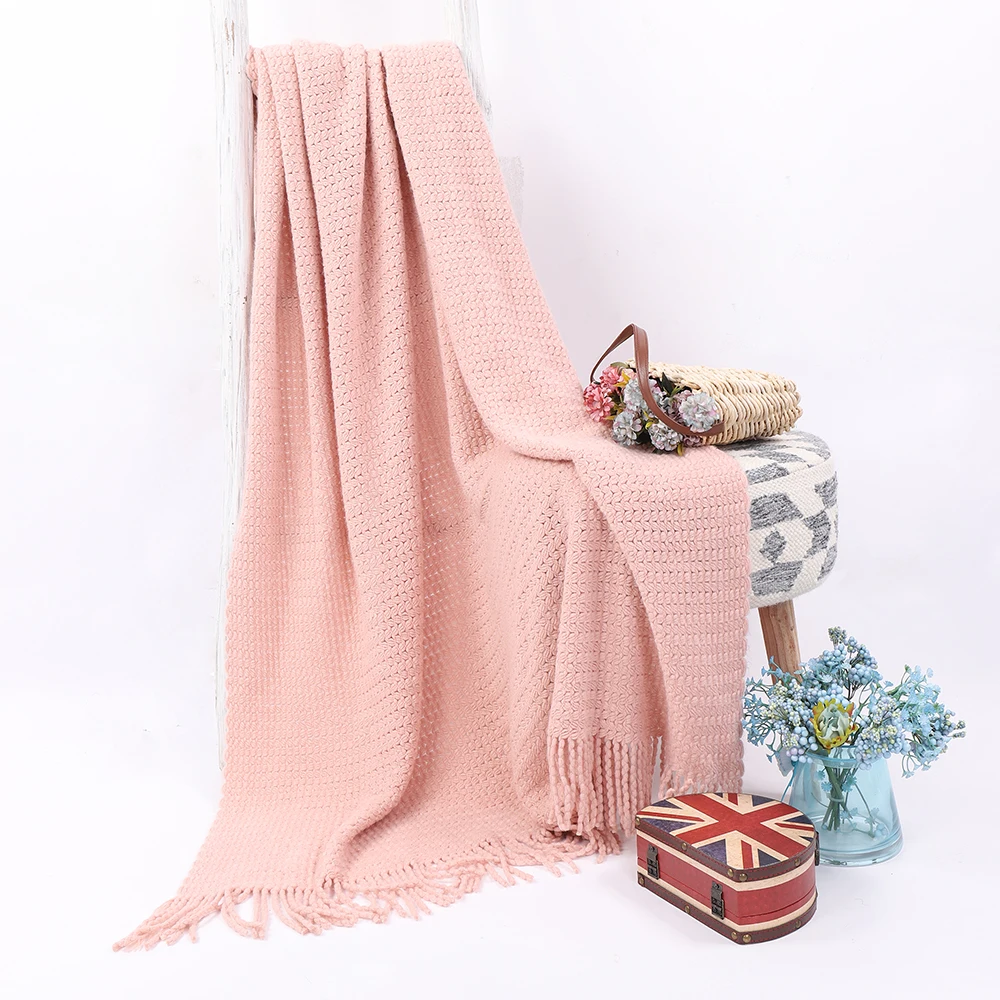  Battilo Wheat Knit Tassel Throw Blanket For Couch Sofa Bed Home Dcor Soft Warm Lightweight Blanket 