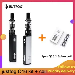 Оригинальный Justfog Q16 Starter Kit с 900 mAh J-Легкий 9 аккумулятора новые электронные сигареты Vape ручка комплект с 1,9 мл Q16 сигареты