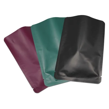 

Matte Colored Pure Aluminum Foil Coffee Bag Metallic Mylar Round Corner Open Top Vacuum Food Powde Packaging Heat Seal Foil Bags