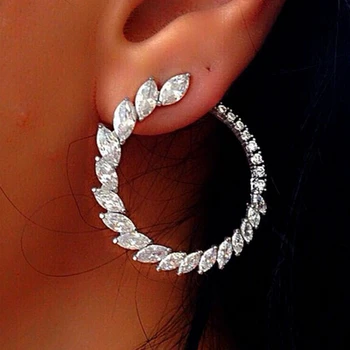 

Brand New fashion earring Clear round shape Cubic Zirconia Stud Earrings for Women