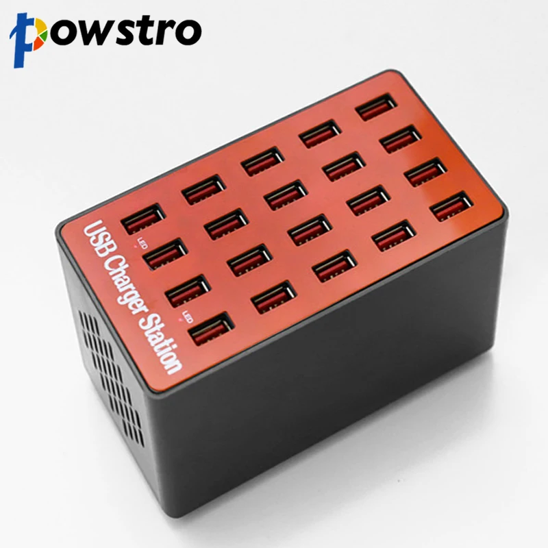 Powstro 20 портов USB зарядное устройство Quicky Charge 3,0 USB Центральная станция Универсальный адаптер питания для IPhone7 8 Plus X samsung huawei