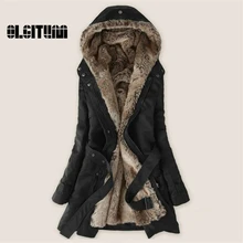Women’s Winter Coat Women Clothes Lamb Wool Jacket Thickening Warm Hooded Parka Overcoat PLUS SIZE XXXL CD161