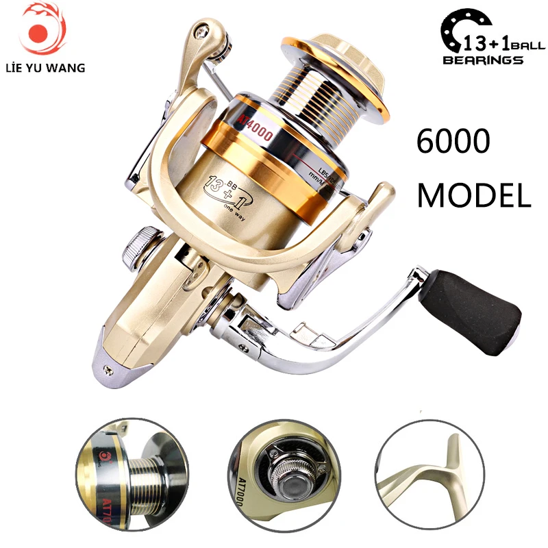 

Lieyuwang 13+1 5.5:1 Carp Feeder Fishing Reel metal Bait Spinning wheel Fishing Reels (6000)