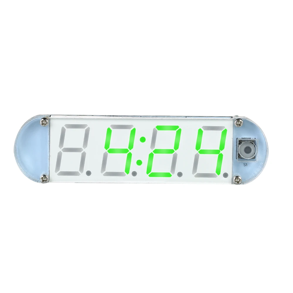 Мини DIY 4-разрядный цифровой светодиодный часы, набор для самостоятельной сборки с прозрачный чехол Компоненты электронная DIY Kit
