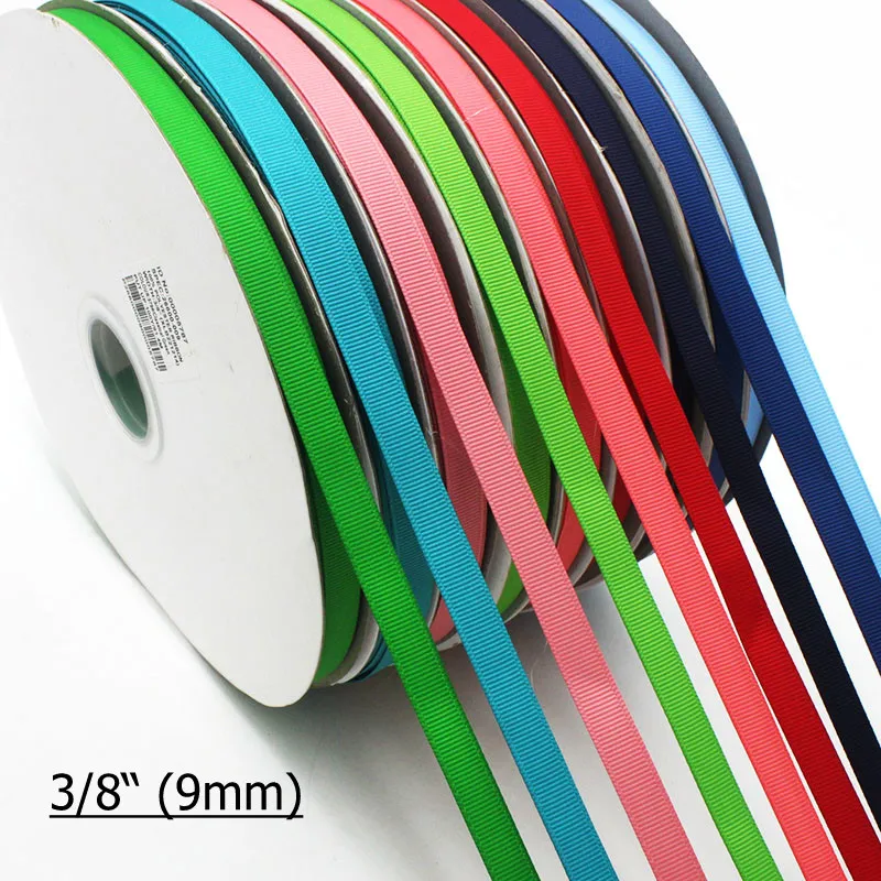 

[IuBuFiGo] 3/8"(9mm) Brand Solid Color Grosgrain Ribbon And Gift Ribbons For Crafts Packing Tape 100yard/lot Wholesale
